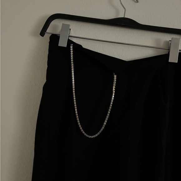 Nana Jacqueline Hallie Black Diamond Chain Wide Leg Black Pants - Picture 5 of 11